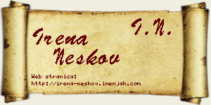 Irena Neškov vizit kartica